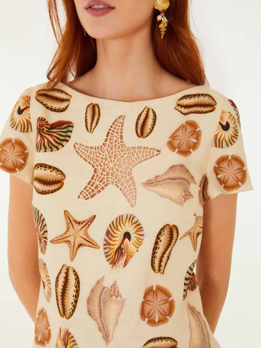 FARM RIO
MARINE SHELLS SHORT SLEEVE MINI DRESS - Picture 3 of 4
